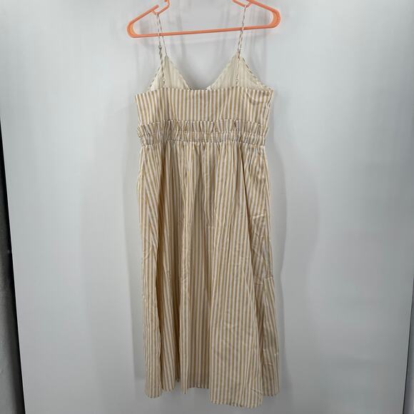 LINE & DOT Ryline Dress Size Small Yellow Stripe Yellow/Tan Ruffle Tie Waist NWT - Picture 4 of 16